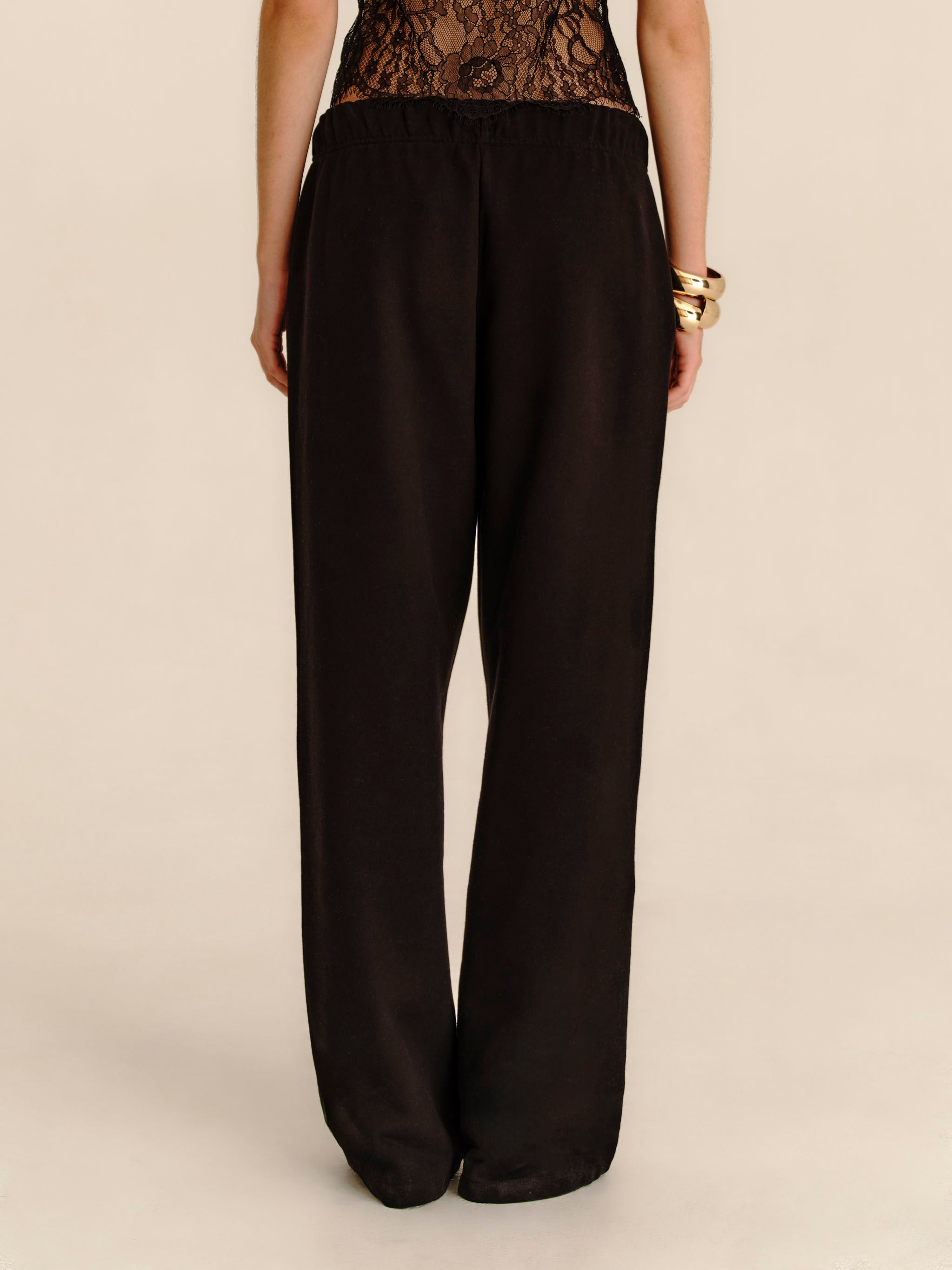 90's Wide-Leg Sweatpants - Jet Black