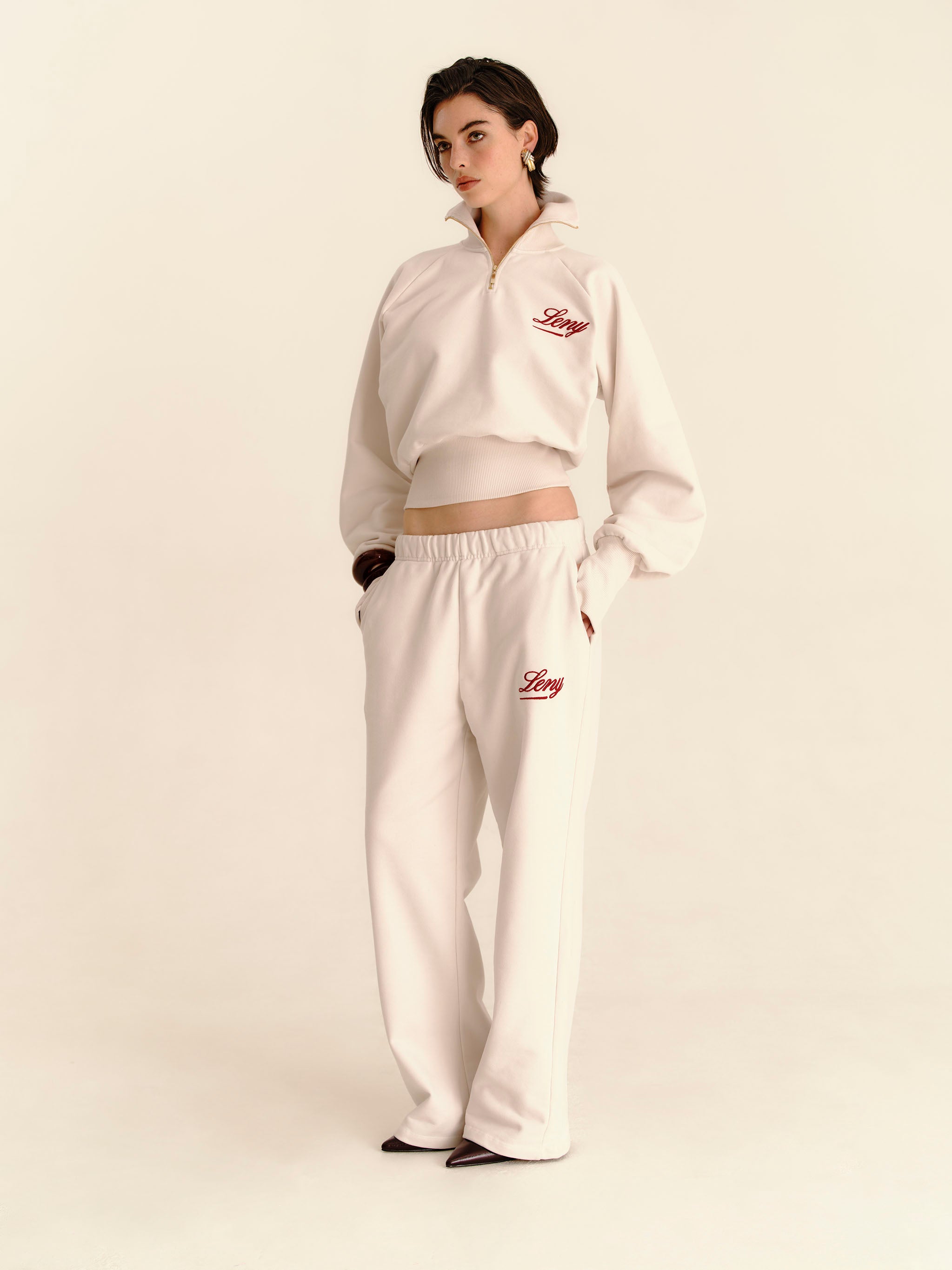 90's Cropped Quarter-Zip - Pearl – LENY