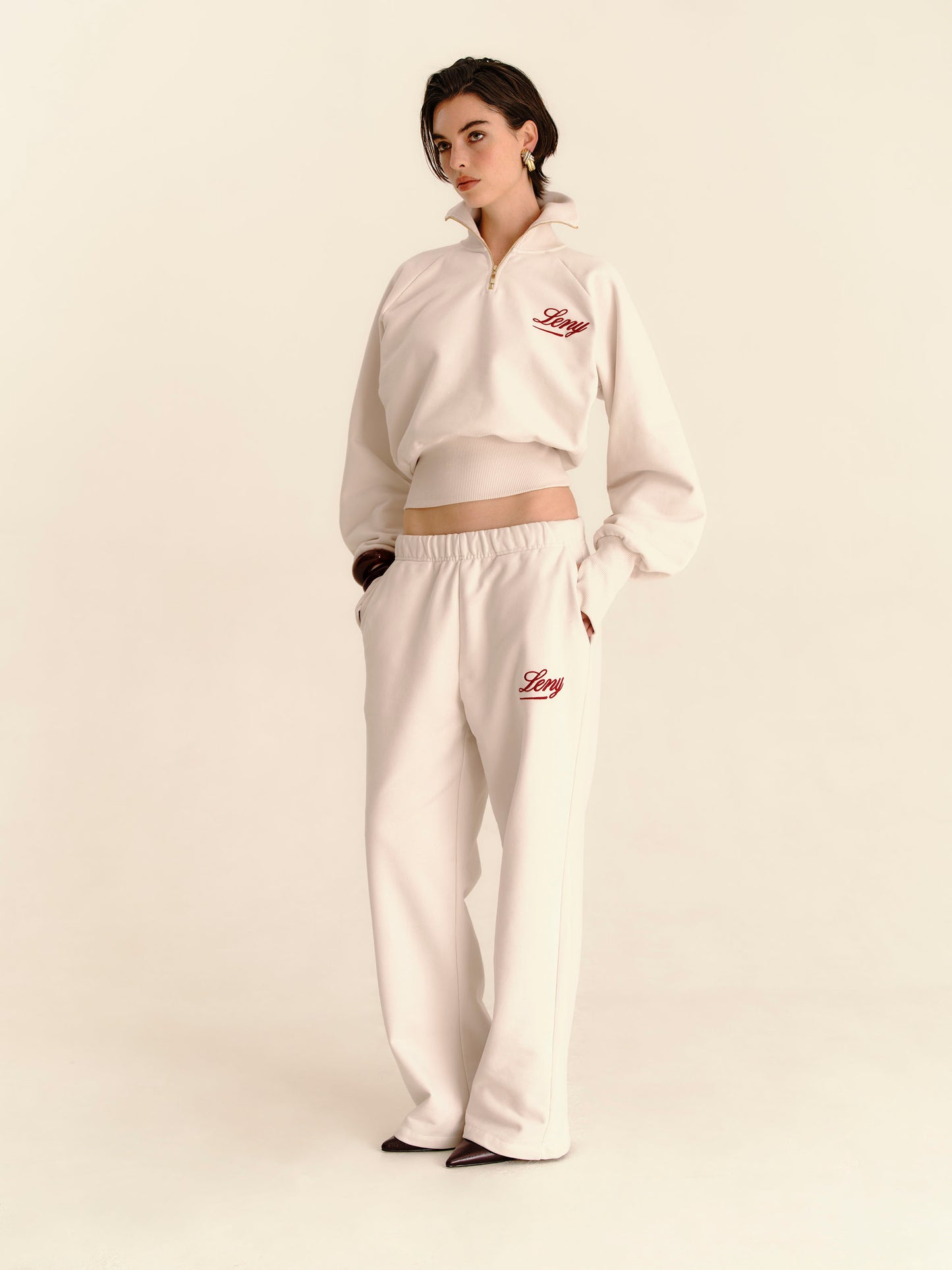 90's Wide-Leg Sweatpants - Pearl