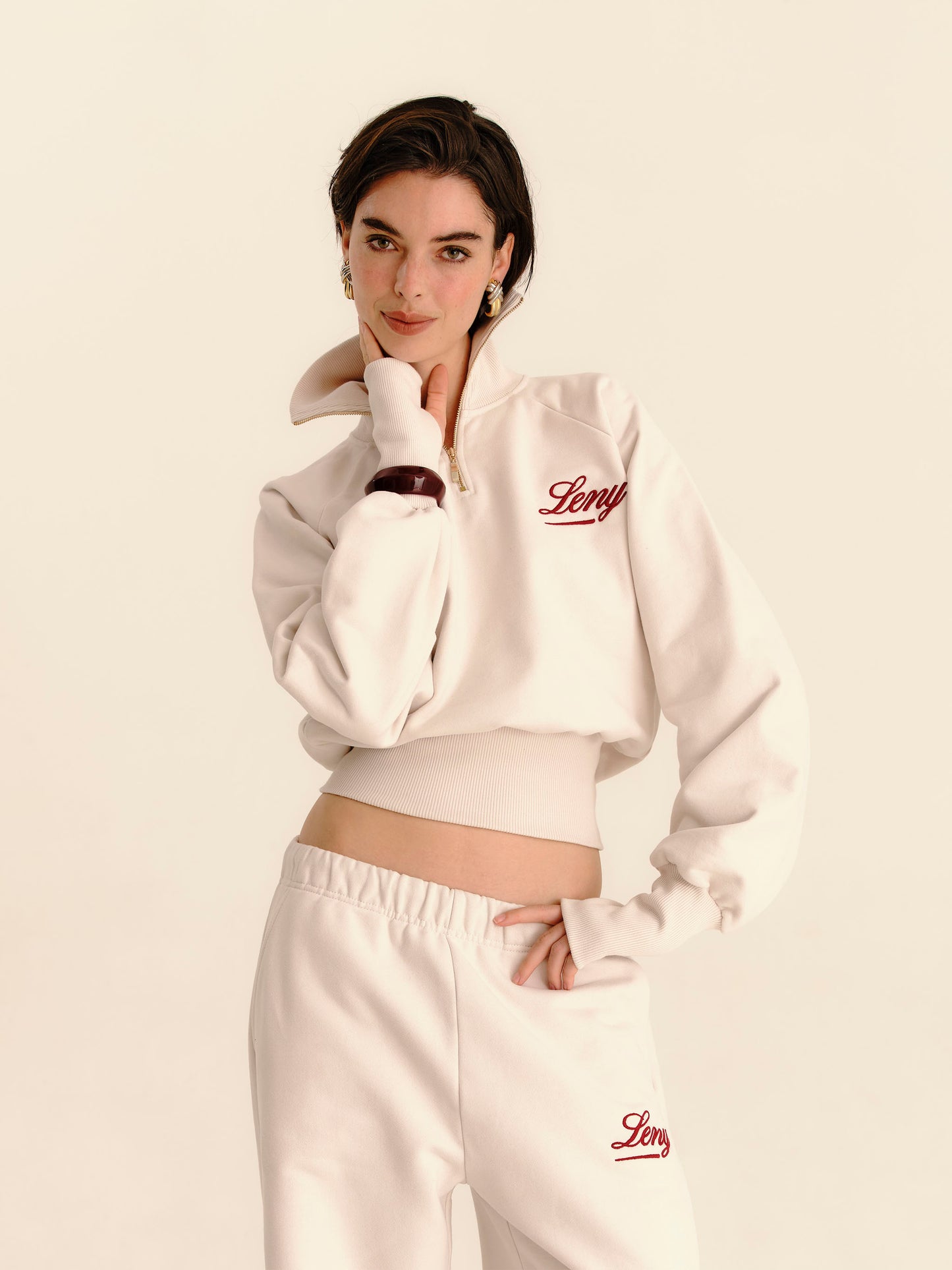 90’s Cropped Quarter-Zip - Pearl