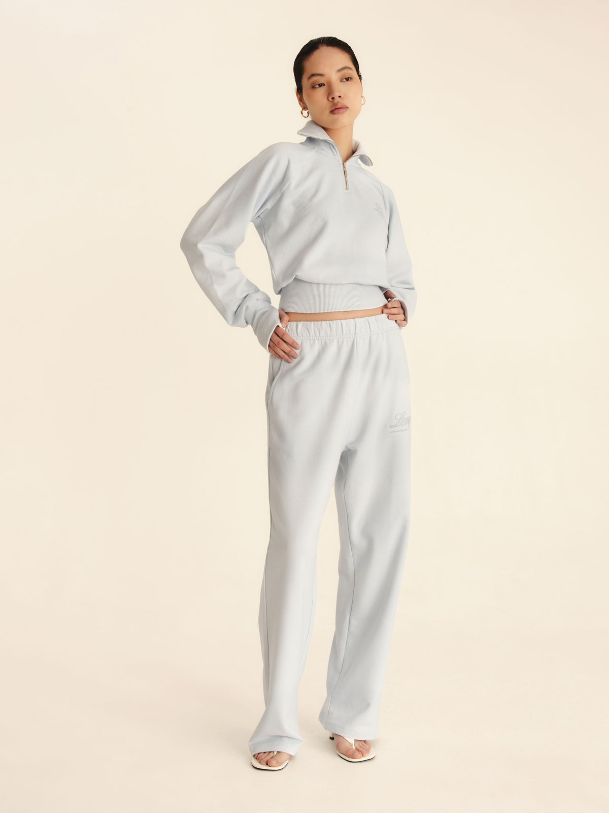 90's Wide-Leg Sweatpants Seasonal - Light Blue