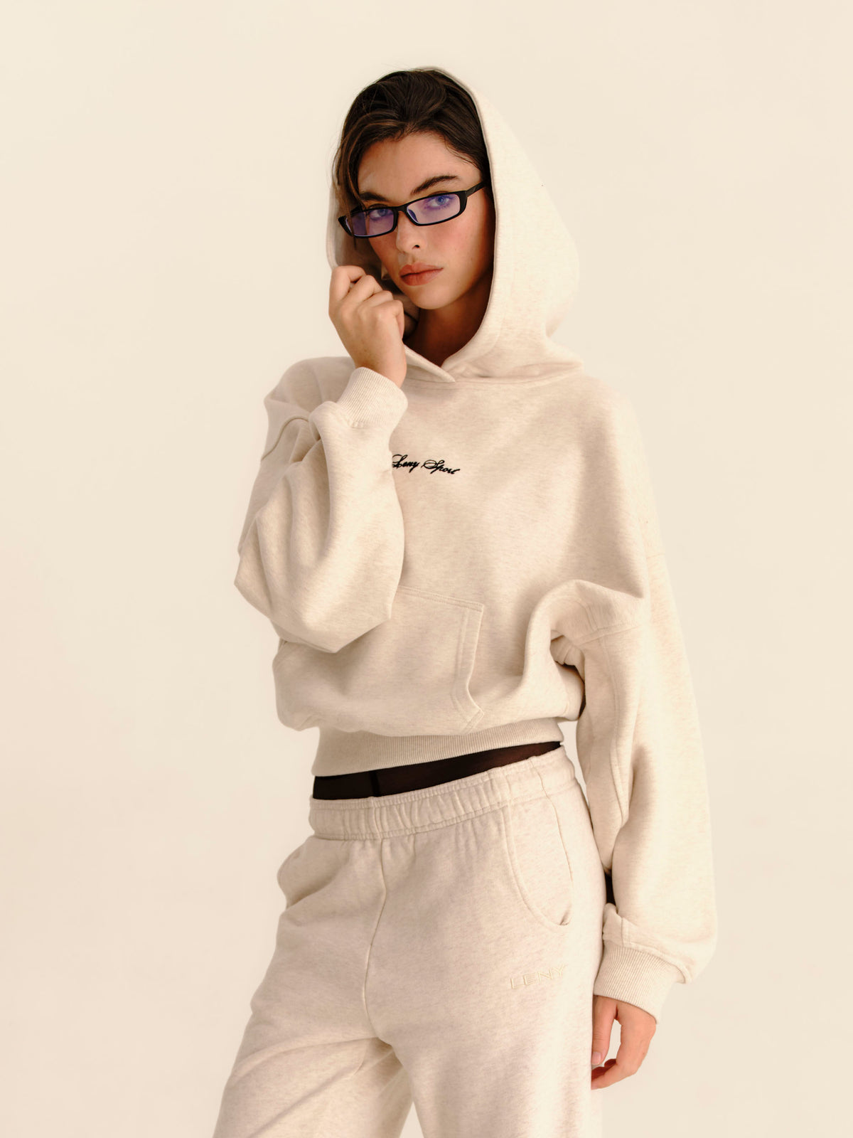 Hoodie - Beige Melange