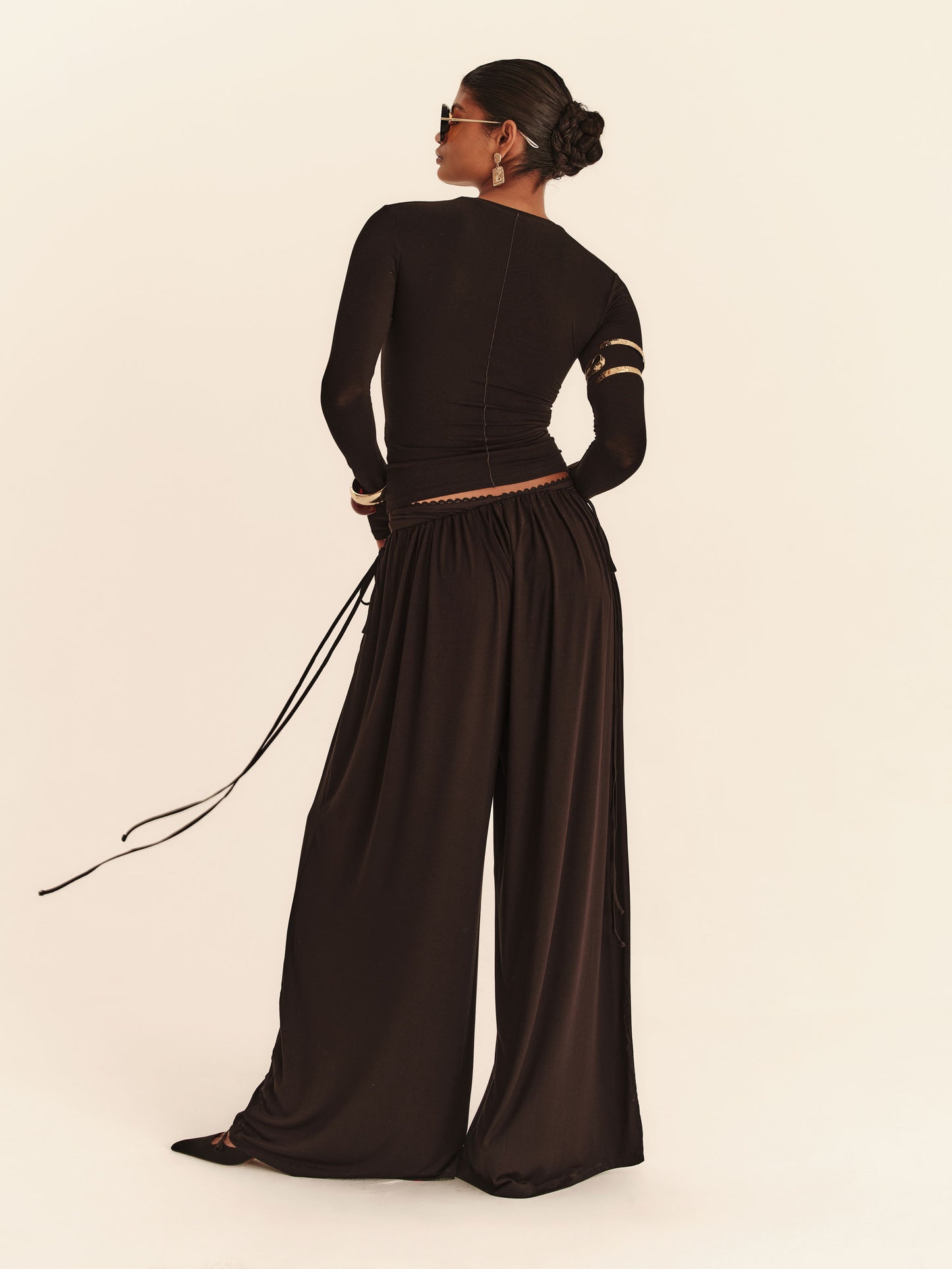 Babydoll Flare Pants - Jet