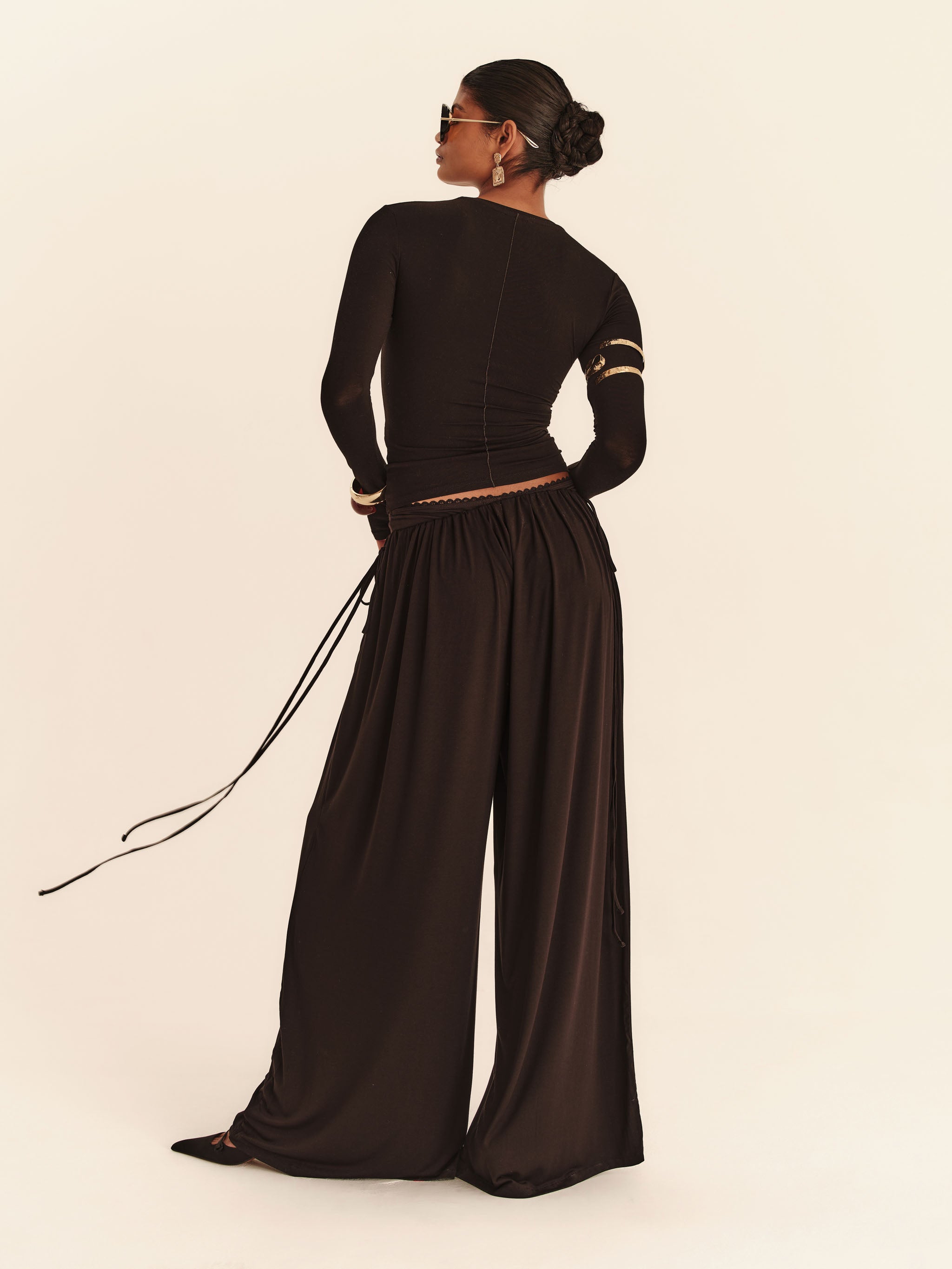 Babydoll Flare Pants - Jet