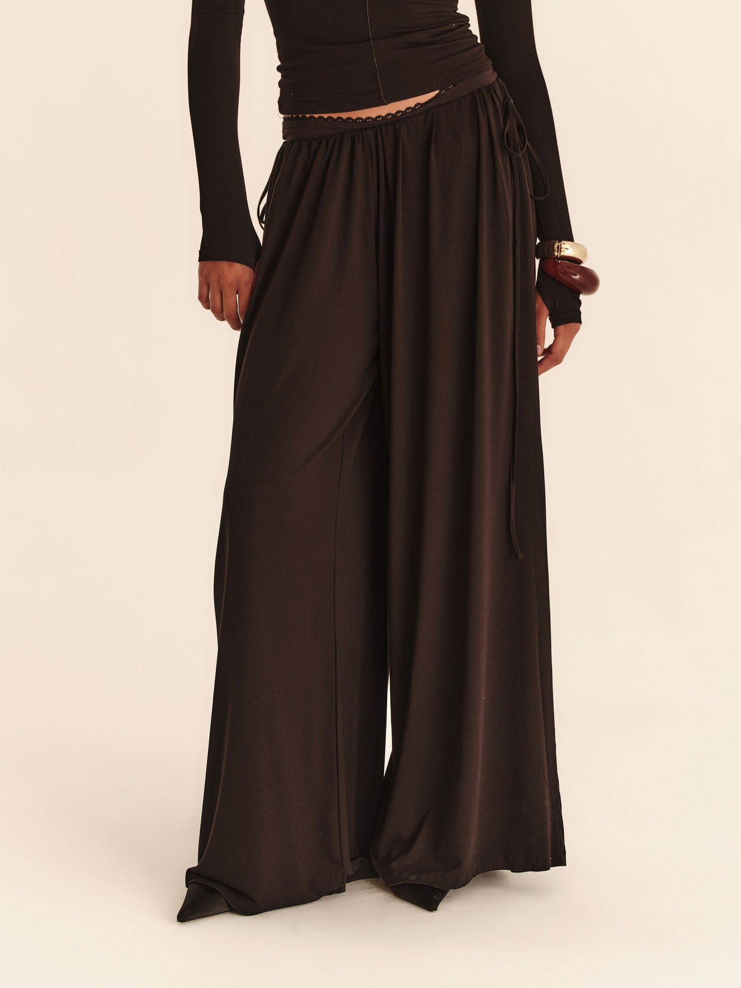 Babydoll Flare Pants - Jet