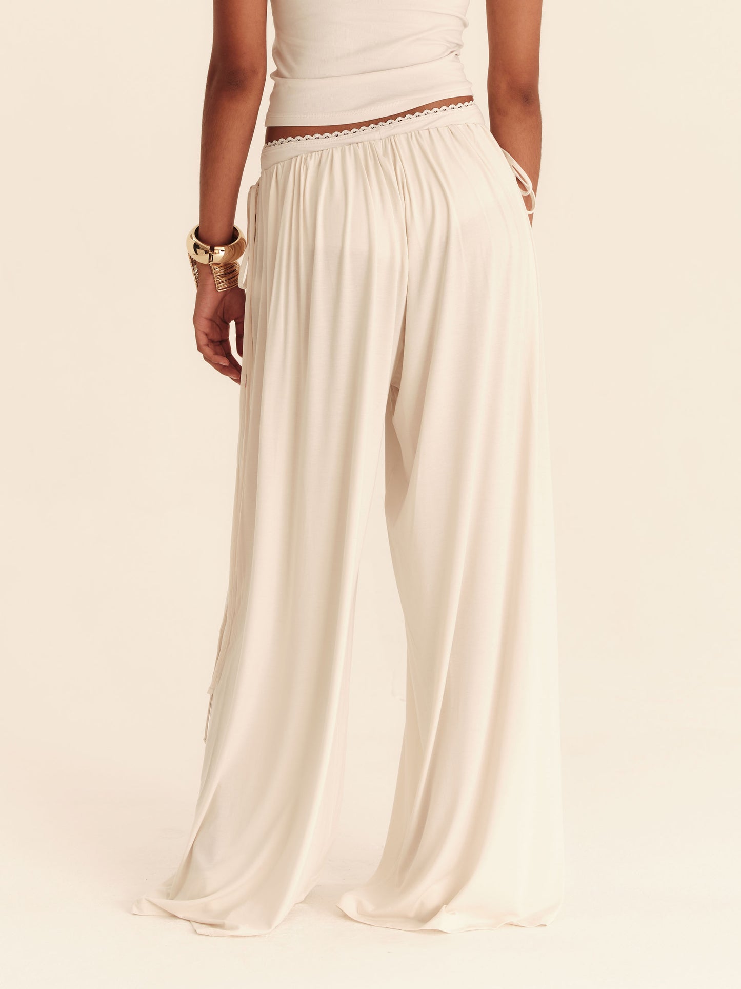 Babydoll Flare Pants - Pearl