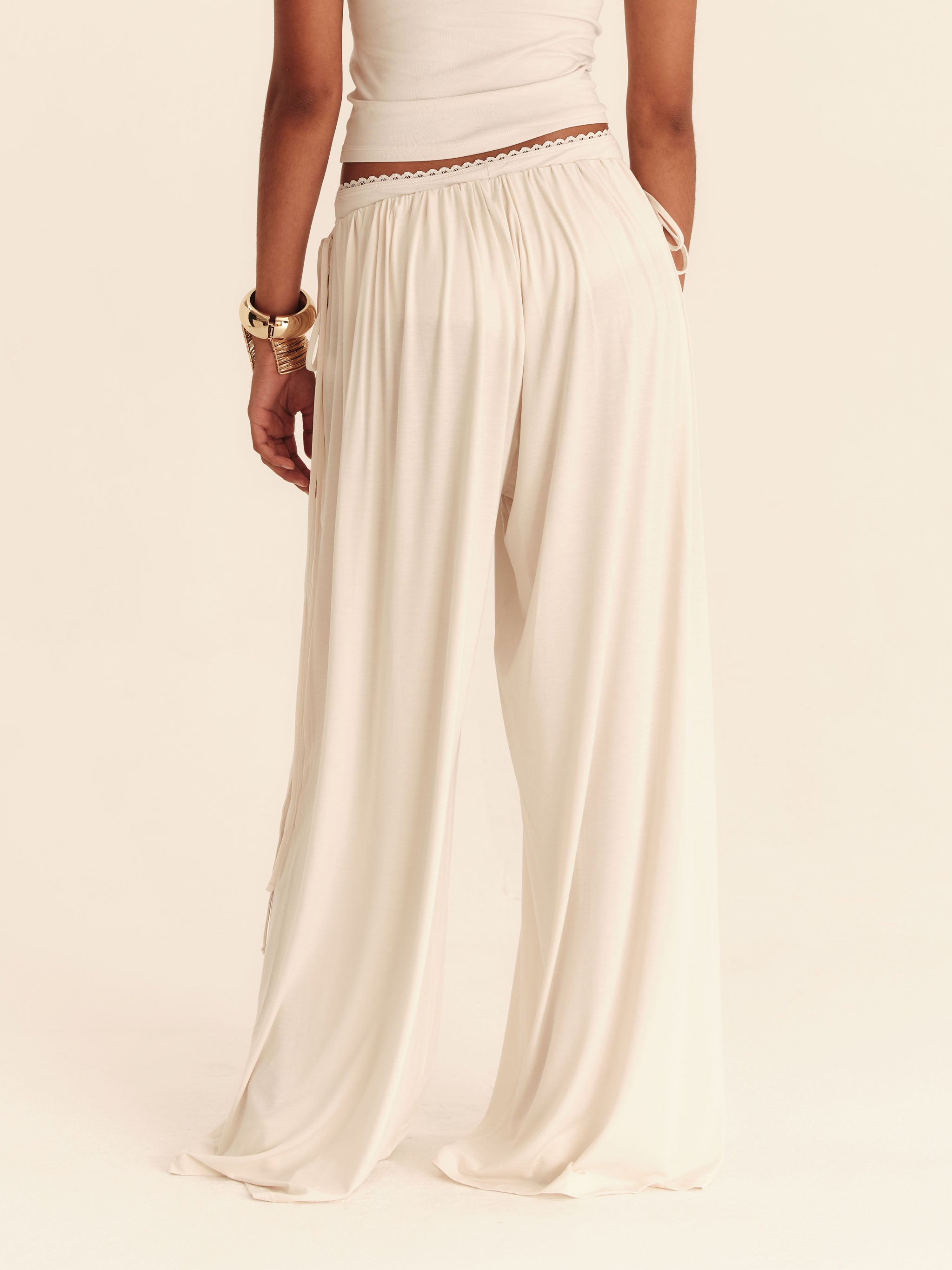Babydoll Flare Pants - Pearl