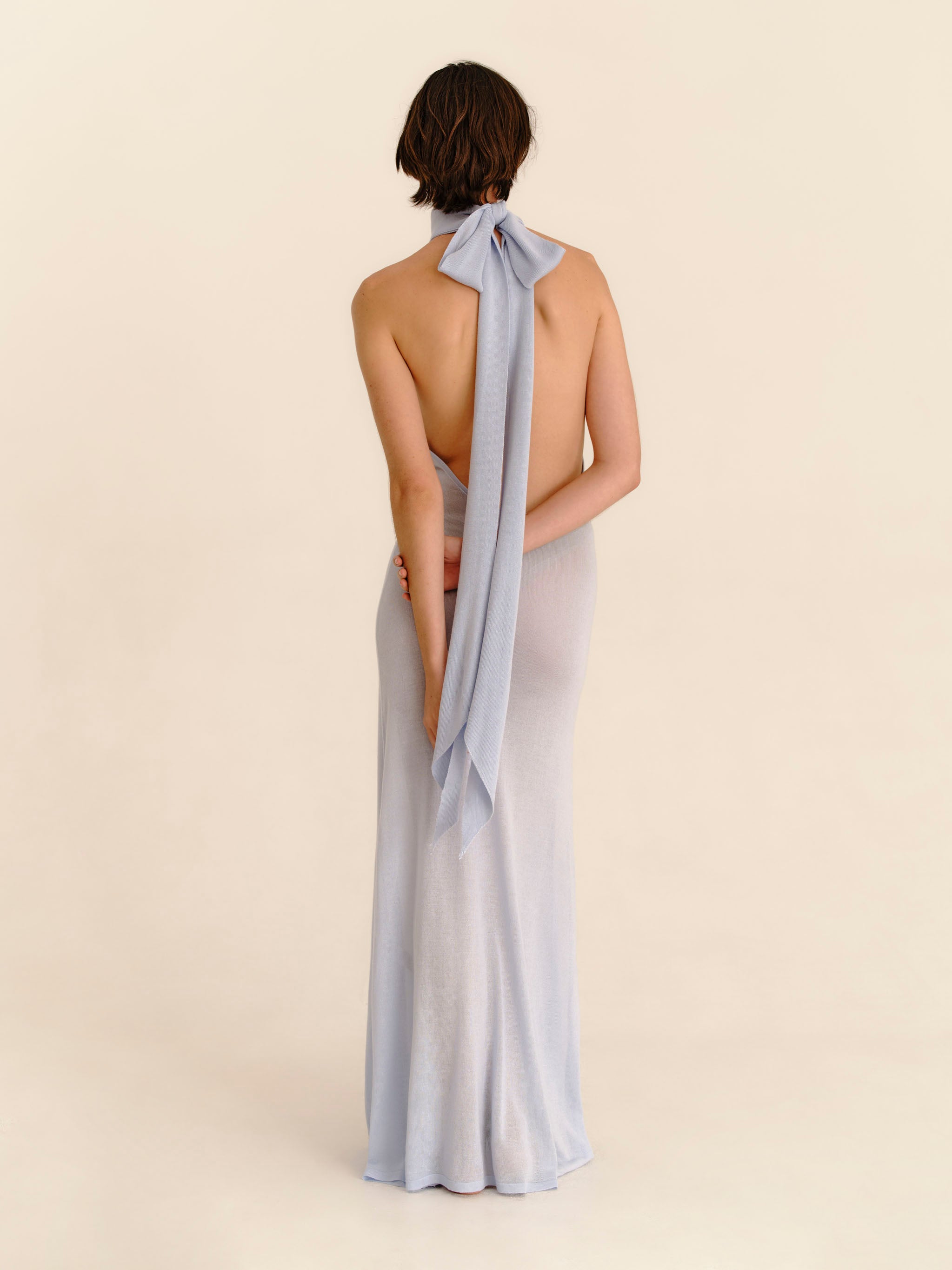 Leny Womens Aquamarine Cascade Backless Woven Maxi Dress XS Leny Womens Aquamarine Cascade Backless Woven Maxi Dress XS