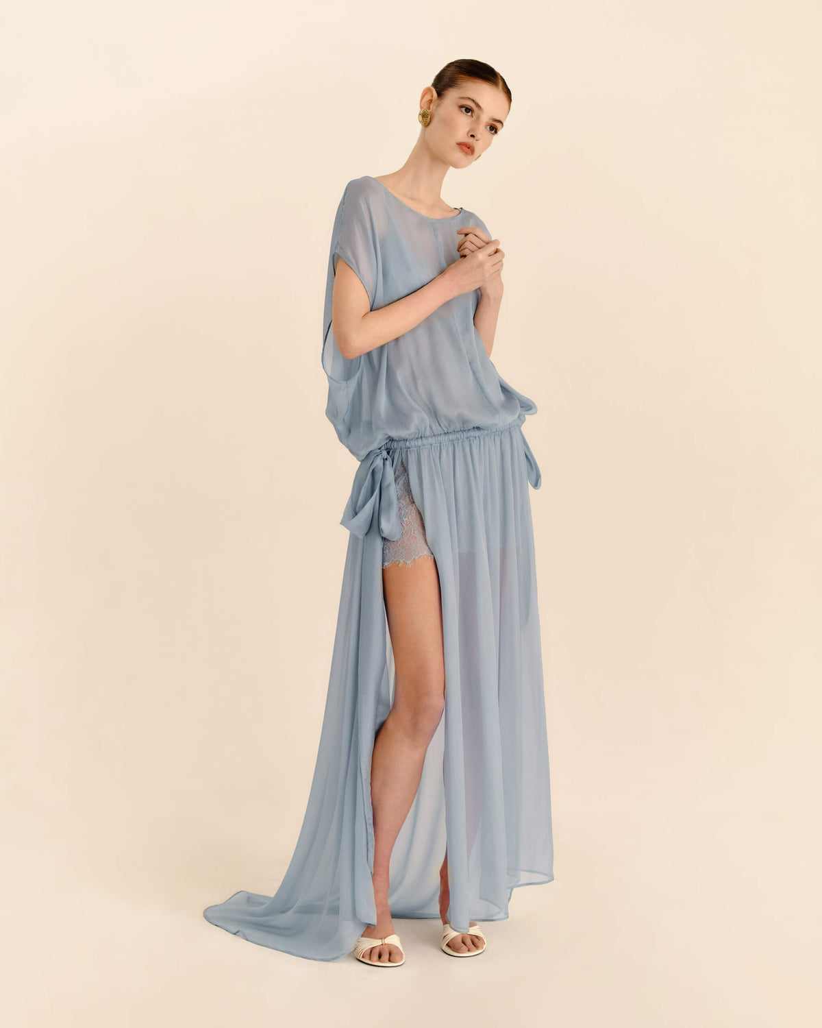 Celeste Sheer Maxi Dress Storm