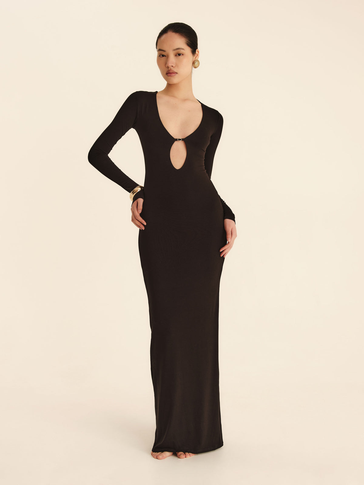 Dawn Til Dusk Longline Dress Jet Black