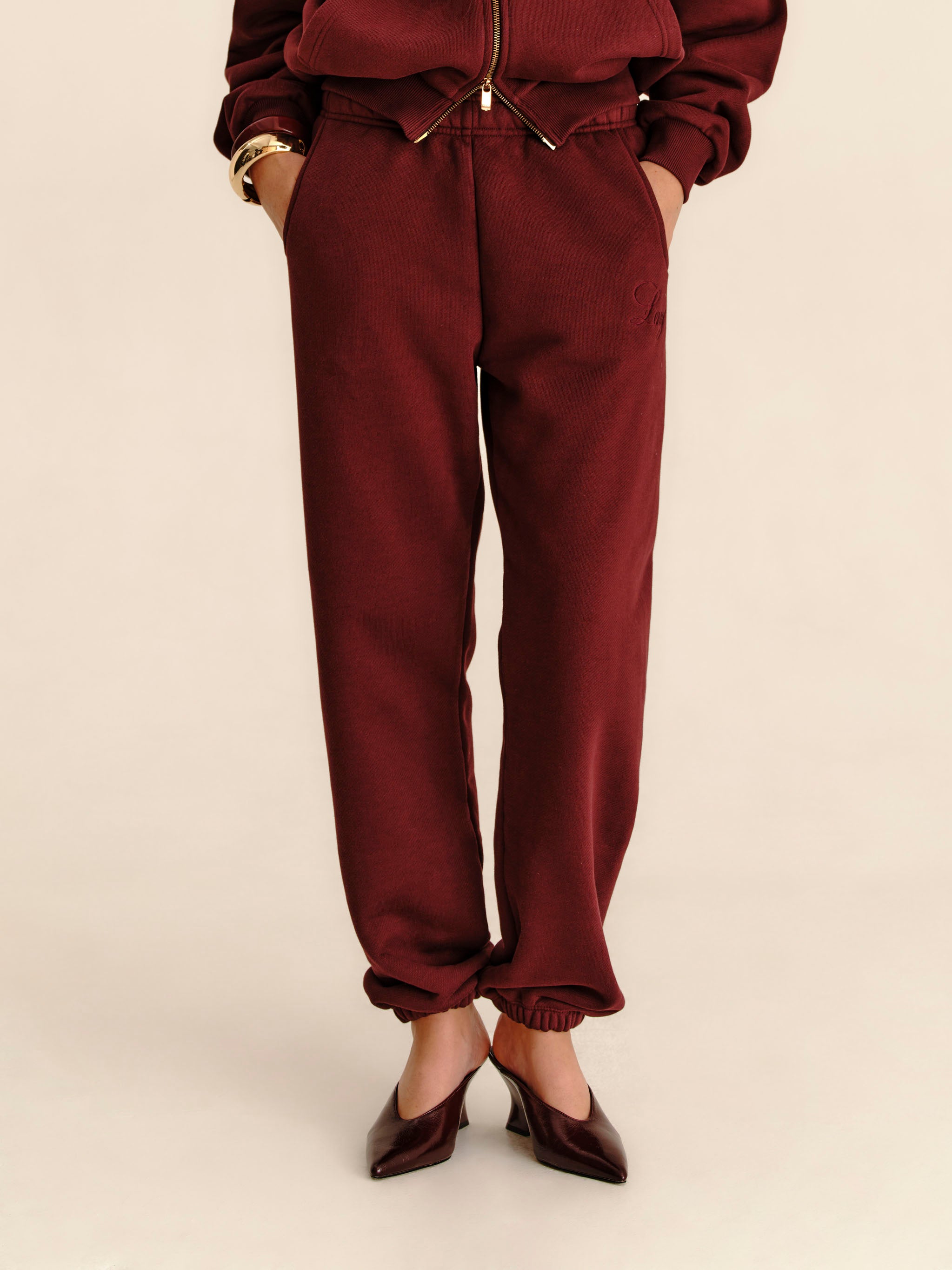 French Terry Sweatpants - Burgundy