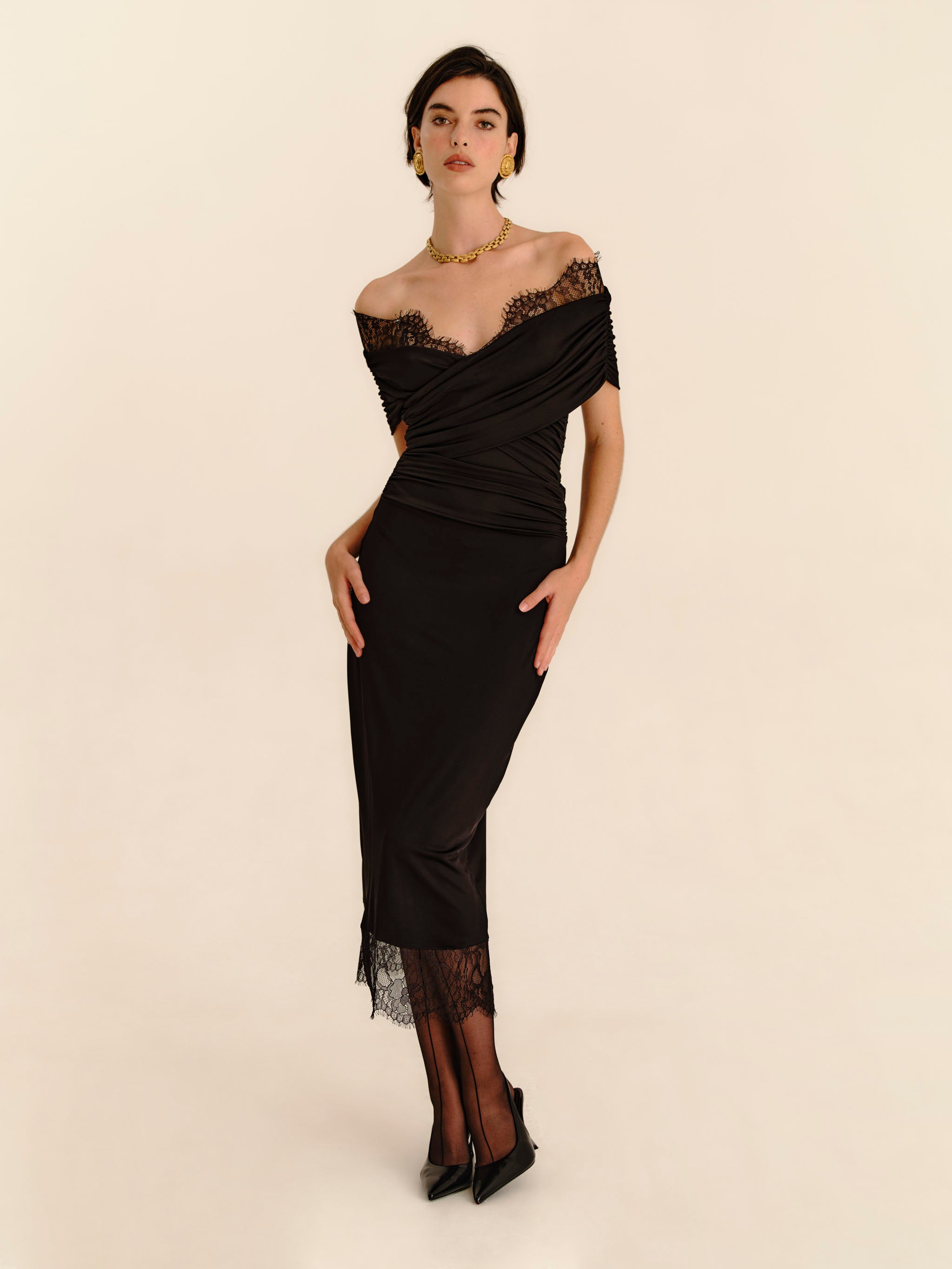 Iris Lace Trim Skirt - Jet Black – LENY