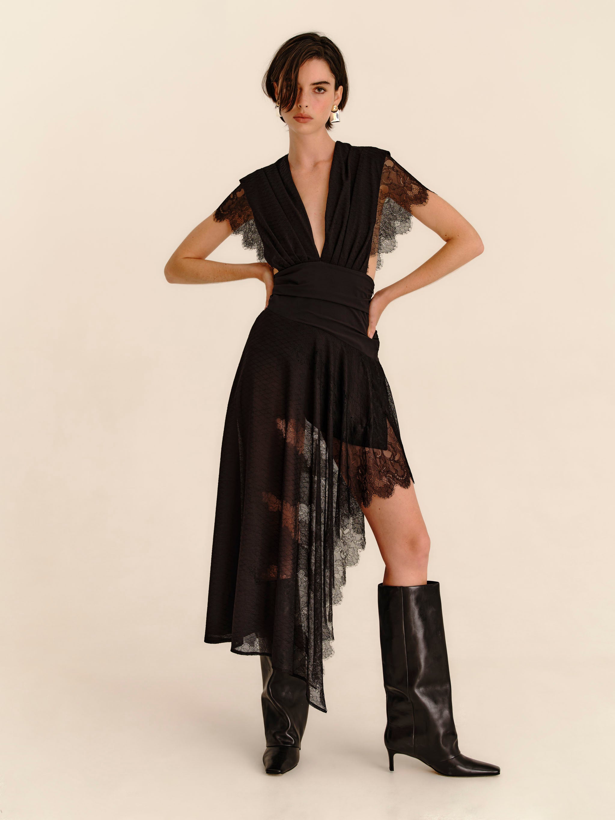 Isobelle Lace Dress - Jet Black