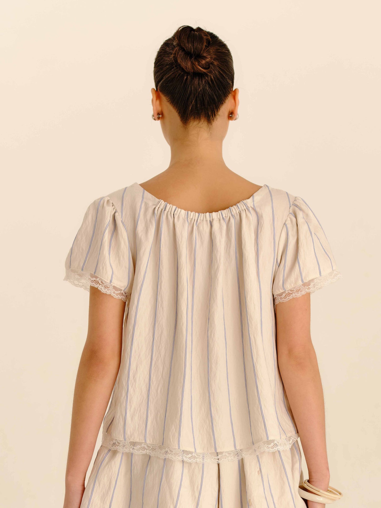 Nunu Blouse French Stripe - half-length back view