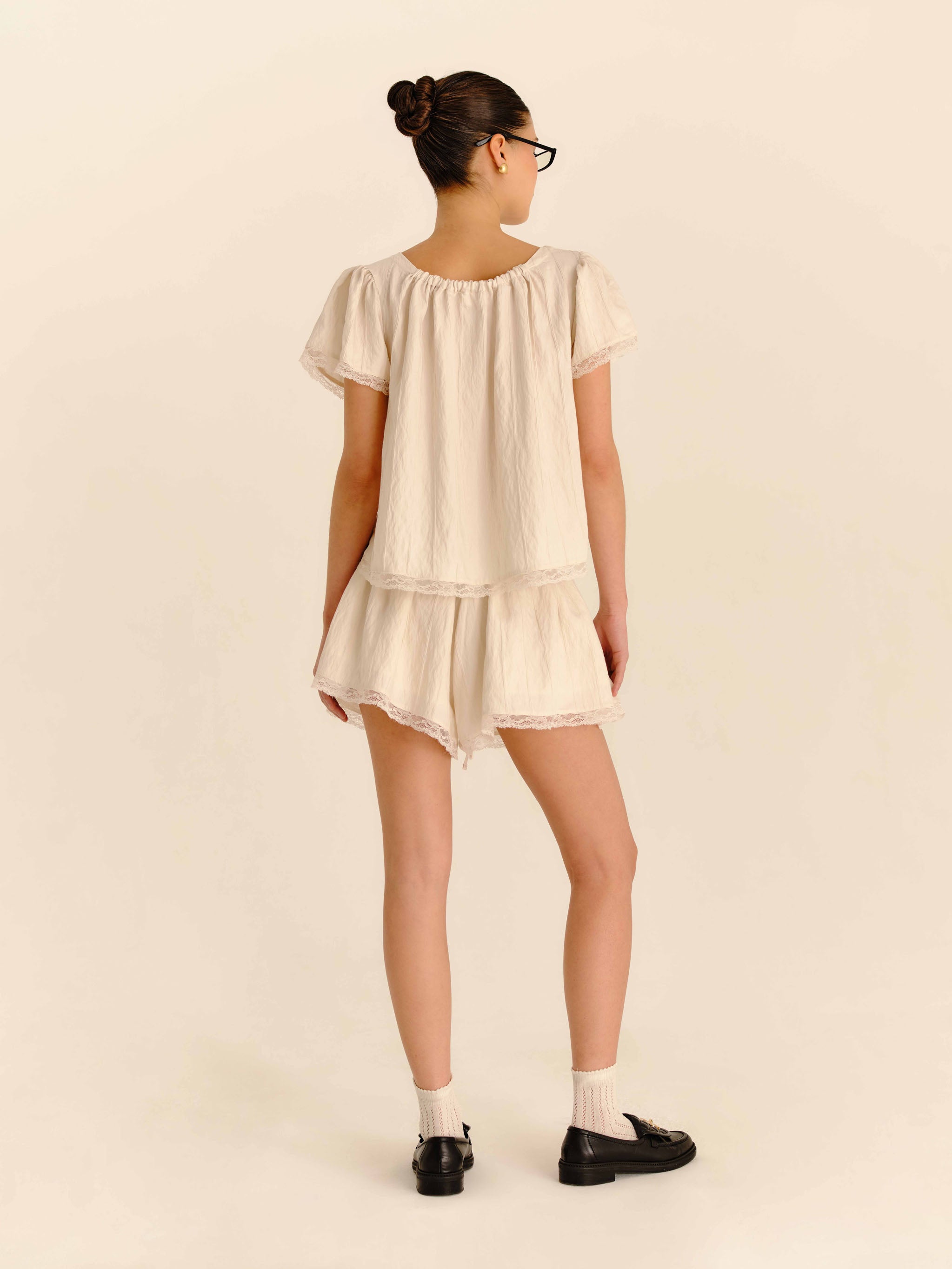 Nunu Blouse Pearl - full-length styled view