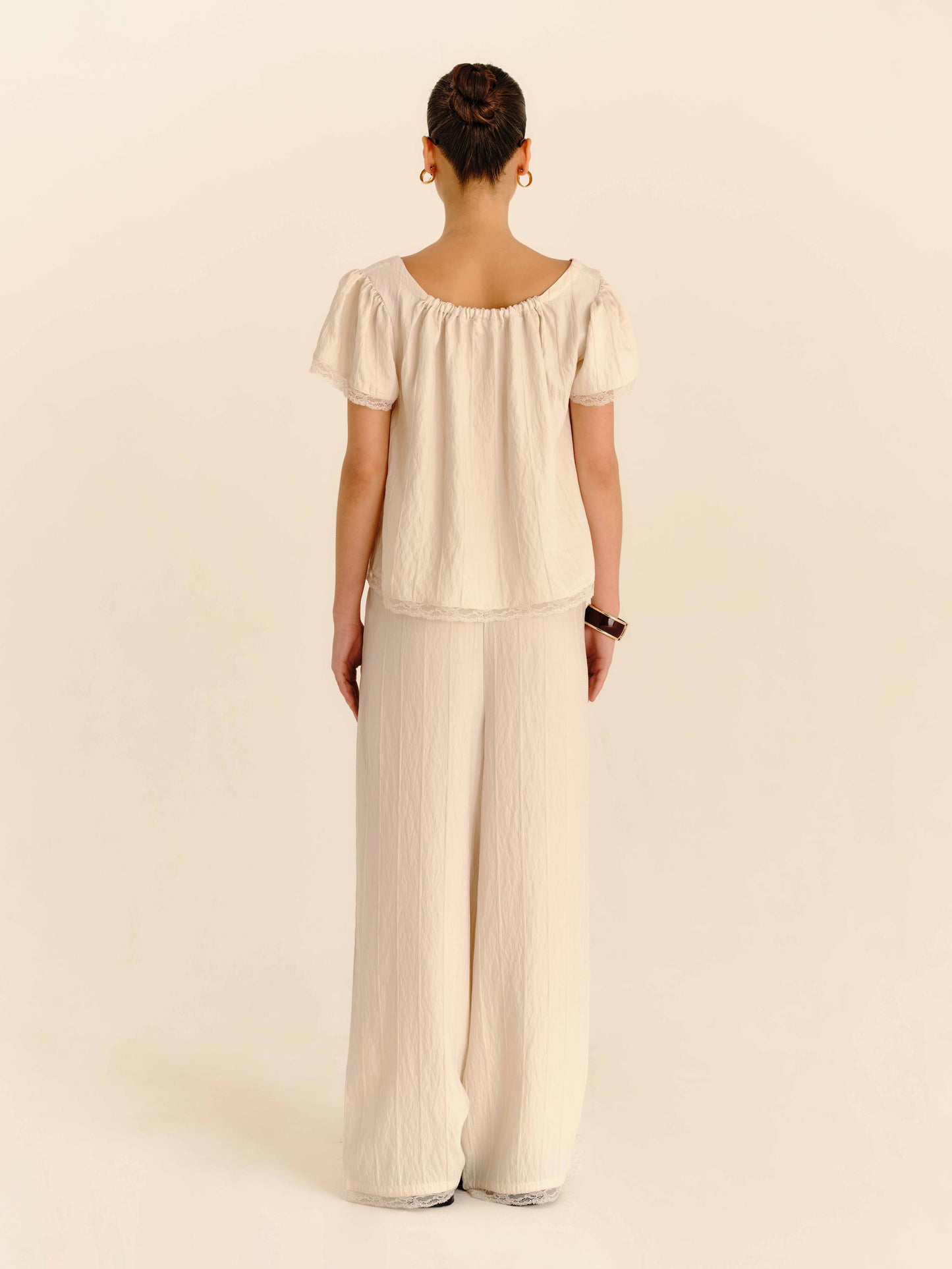 Nunu Blouse Pearl - full-length back view