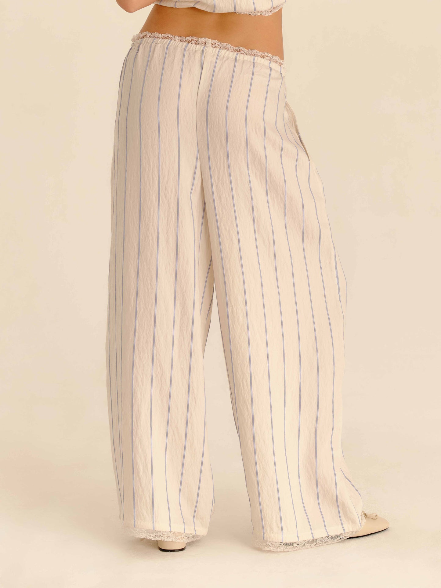 Nunu PJ Pants French Stripe - half-length back view