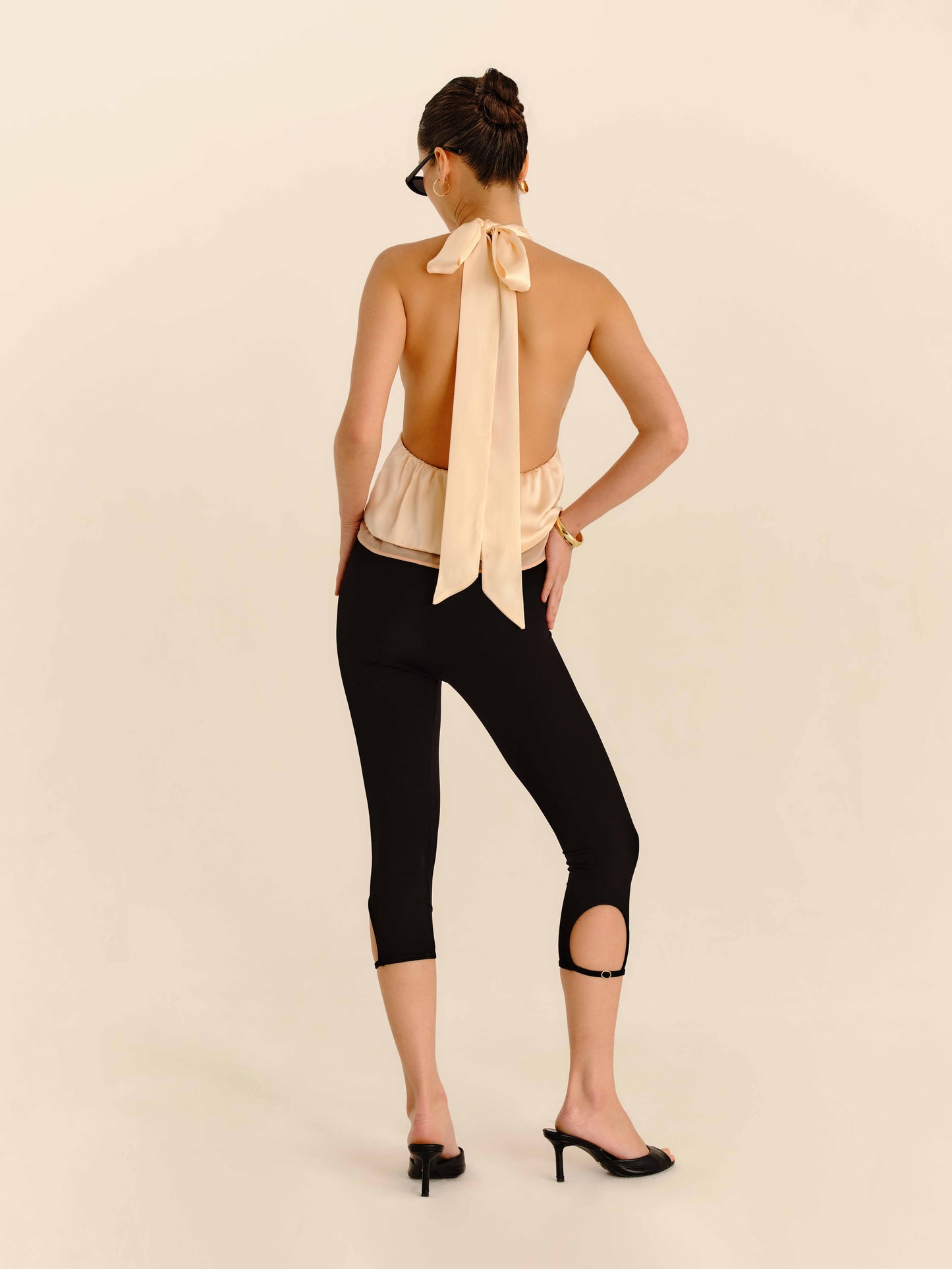 Romance Silk Blouse Champagne - elevated evening look