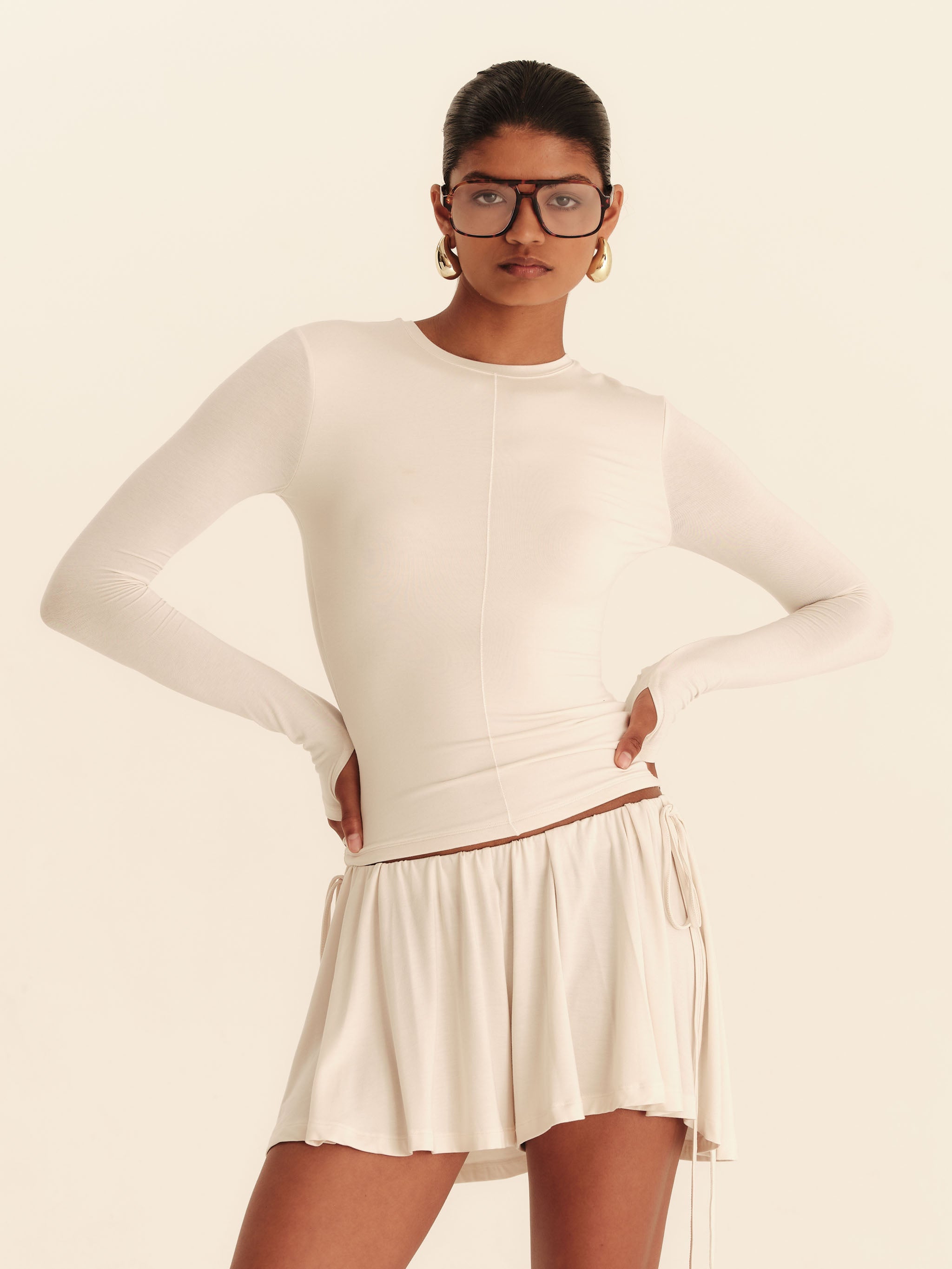 Vesper Longsleeve Top - Pearl