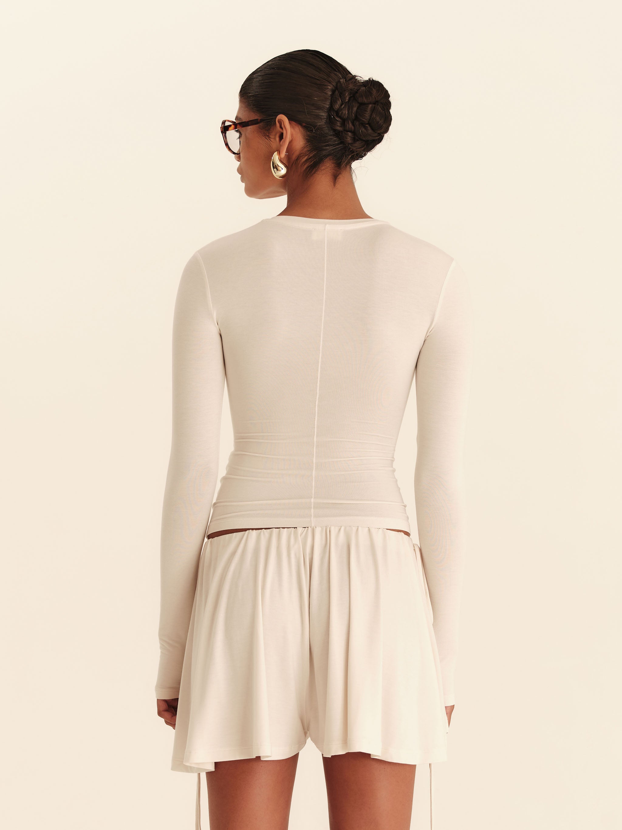 Vesper Longsleeve Top - Pearl